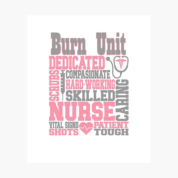 "Burn Unit Nurse Scrubs Squad ER ICU Nurse" Photographic Print by wordsonly Redbubble