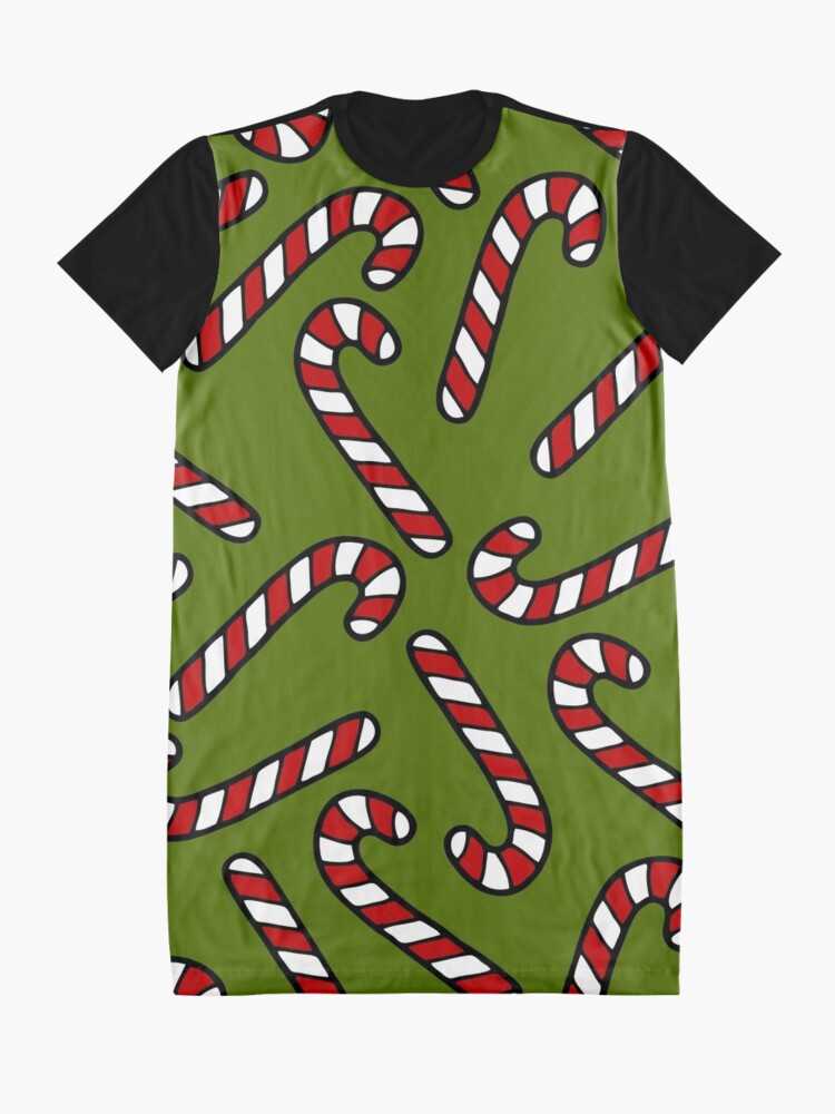 Alternate view of Candy Cane Pattern Graphic T-Shirt Dress