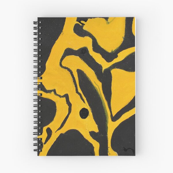 Item preview, Yellow and Black Abstract Fluid Pour Painting designed and sold by GingerEccentric.
