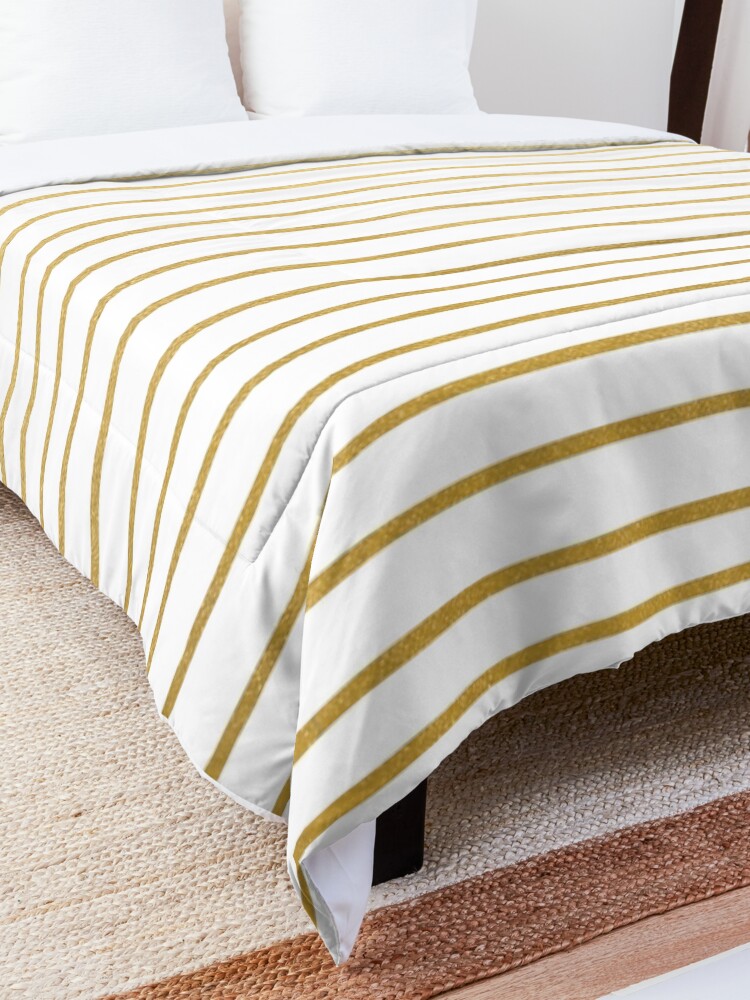 Alternate view of Gold Parisian Stripe Pattern Comforter