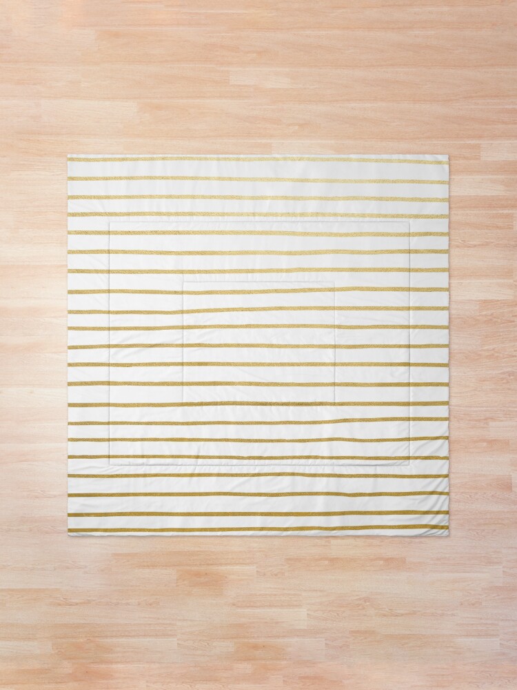Alternate view of Gold Parisian Stripe Pattern Comforter