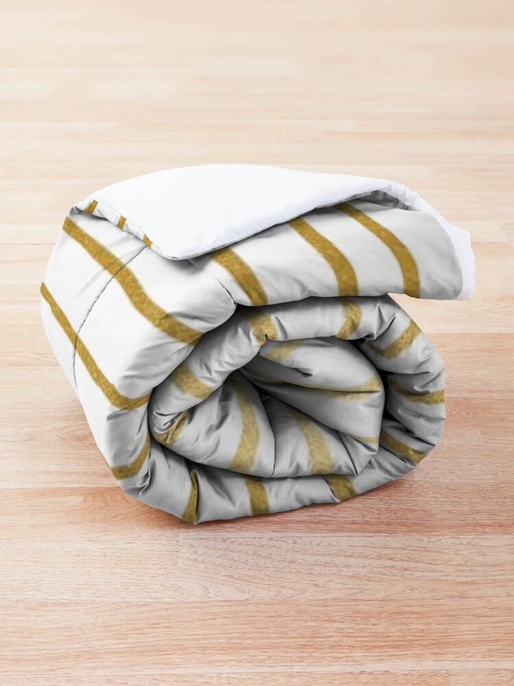 Alternate view of Gold Parisian Stripe Pattern Comforter