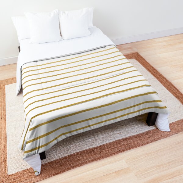 Gold Parisian Stripe Pattern Comforter