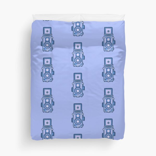 Blue vintage yashica camera. Duvet Cover
