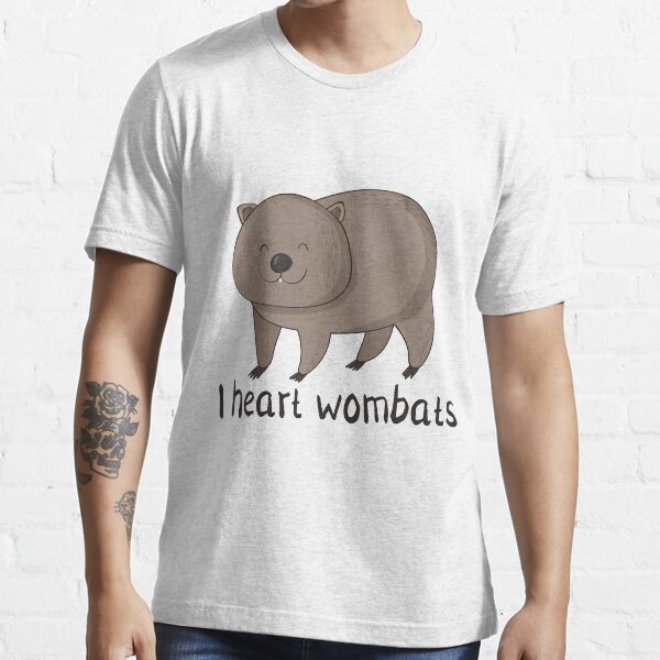 Vista previa del artículo con la obra «Amo la camiseta linda de Wombat de Wombats», diseñado y vendido por DreamyPanda.