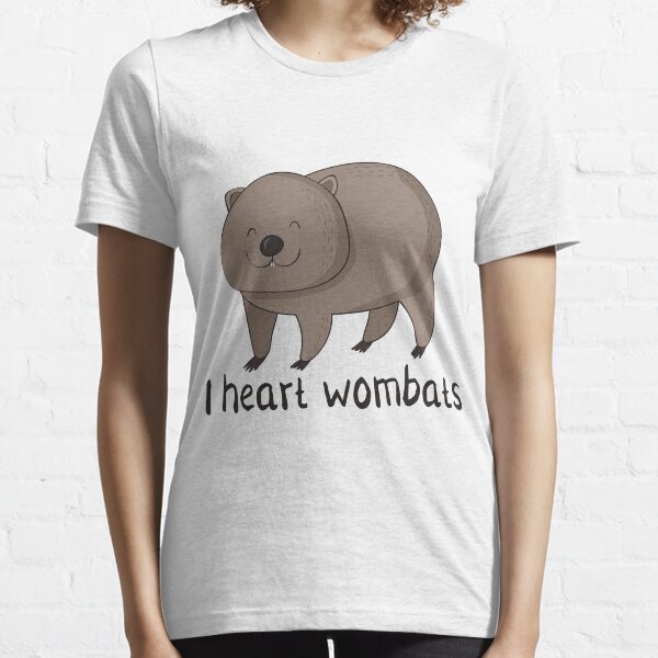 Vista previa del artículo con la obra «Amo la camiseta linda de Wombat de Wombats», diseñado y vendido por DreamyPanda.