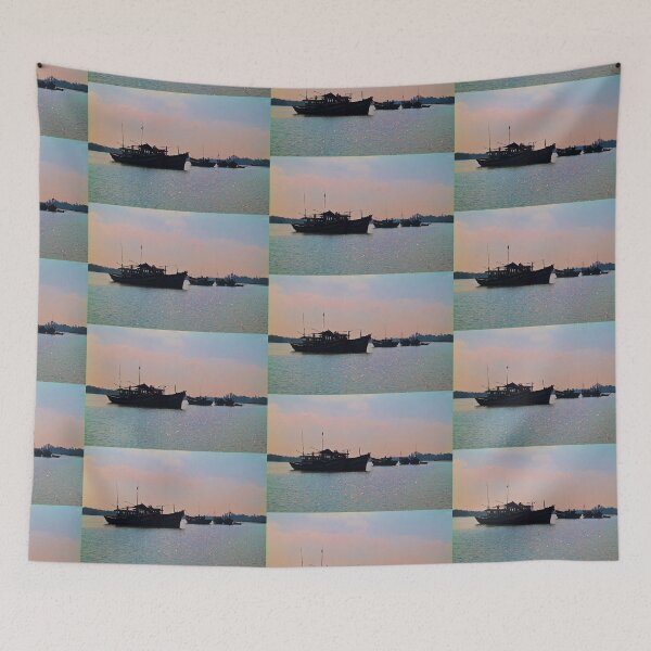 Item preview, Vietnam. Hoi An River. Morning. Fishing Boats. designed and sold by vadim19.