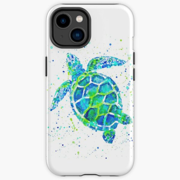 Sea Turtle with paint splats by Jan Marvin iPhone Tough Case