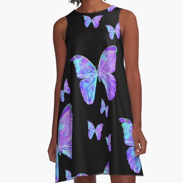 Purple Butterflies by Jan Marvin A-Line Dress