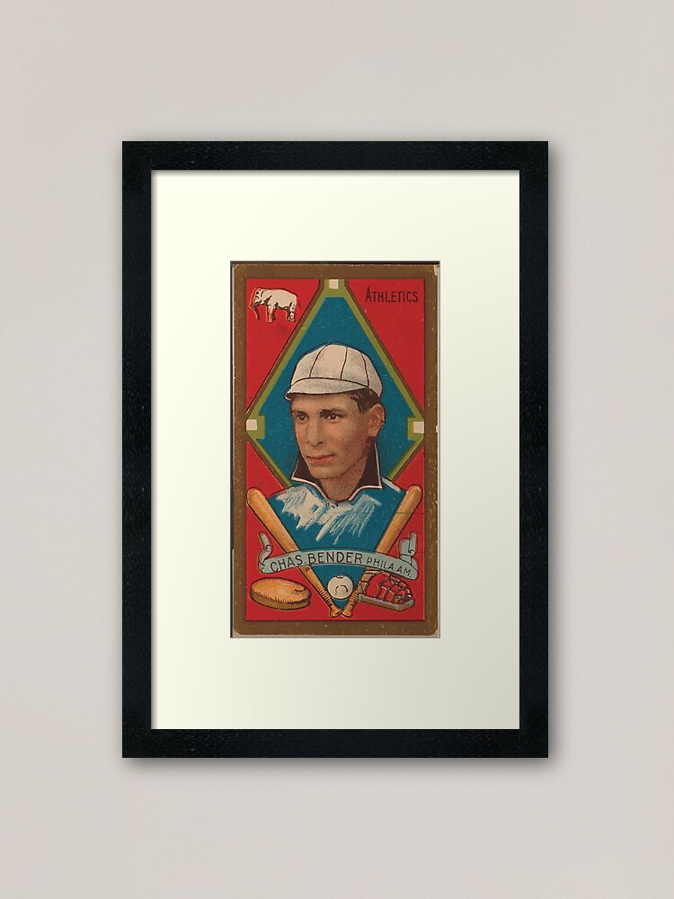 Alternate view of Benjamin K Edwards Collection Chas Bender Philadelphia Athletics baseball card portrait Framed Art Print