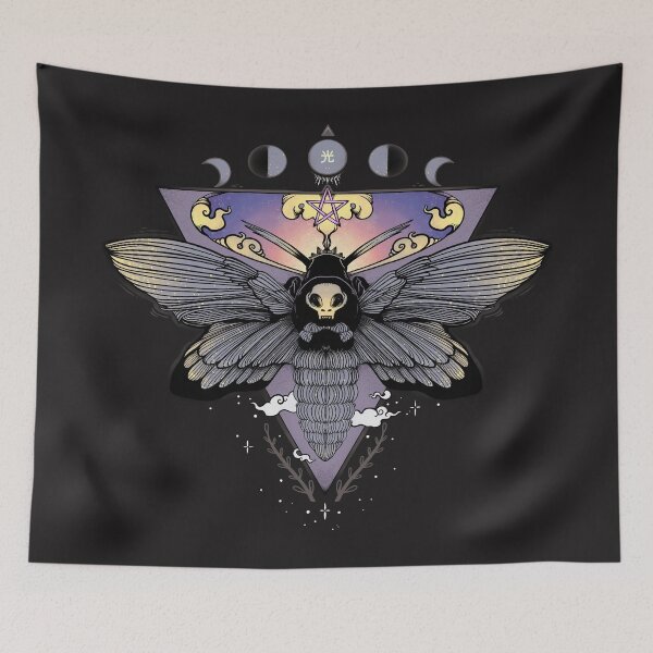 Item preview, Death Head Moth Gothic Triangle Moon Phase Art designed and sold by cellsdividing.