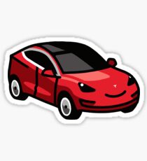 Rotes Tesla-Modell 3 Sticker