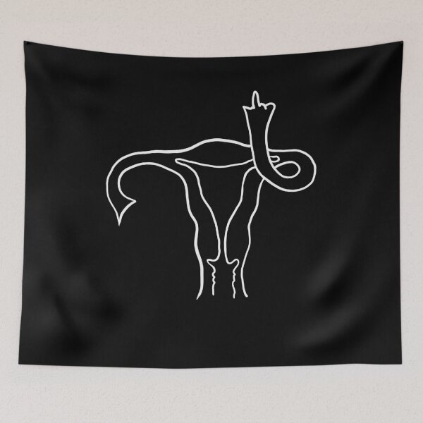 Aperçu de l'œuvre Pro Choice Uterus Middle Finger - Droits des femmes créée et vendue par Indivisible.