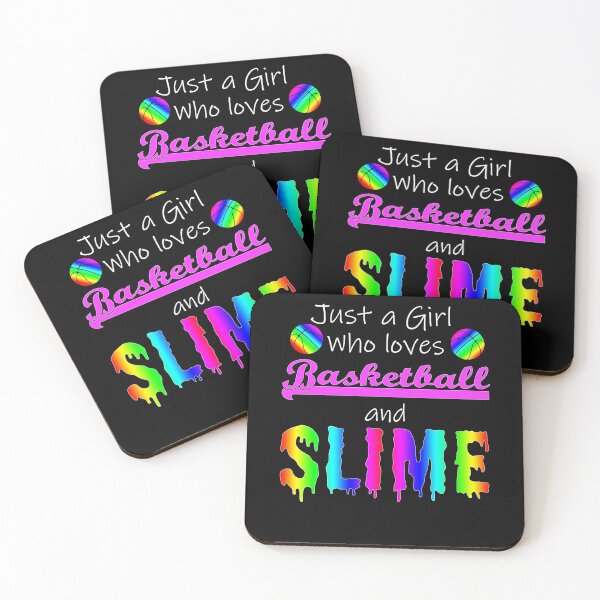 Item preview, JUST A GIRL WHO LOVES BASKETBALL AND SLIME T-Shirt Sticker Gift Idea designed and sold by theshirtinator.