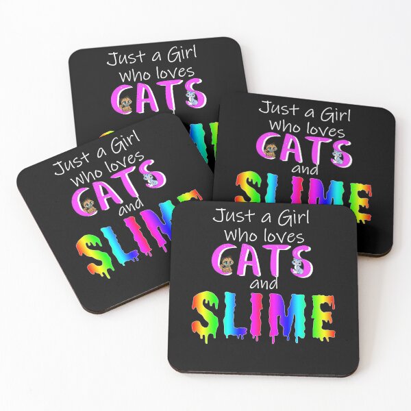 Item preview, JUST A GIRL WHO LOVES CATS AND SLIME T-Shirt Sticker Gift Idea designed and sold by theshirtinator.