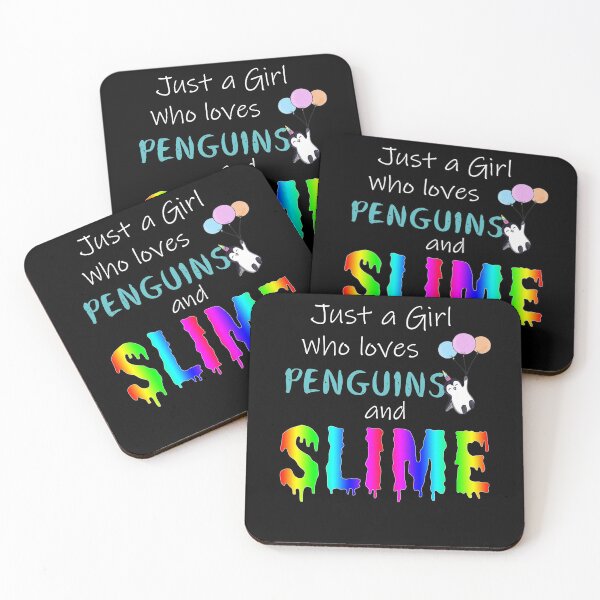 Item preview, JUST A GIRL WHO LOVES PENGUINS AND SLIME T-Shirt Sticker Gift Idea designed and sold by theshirtinator.