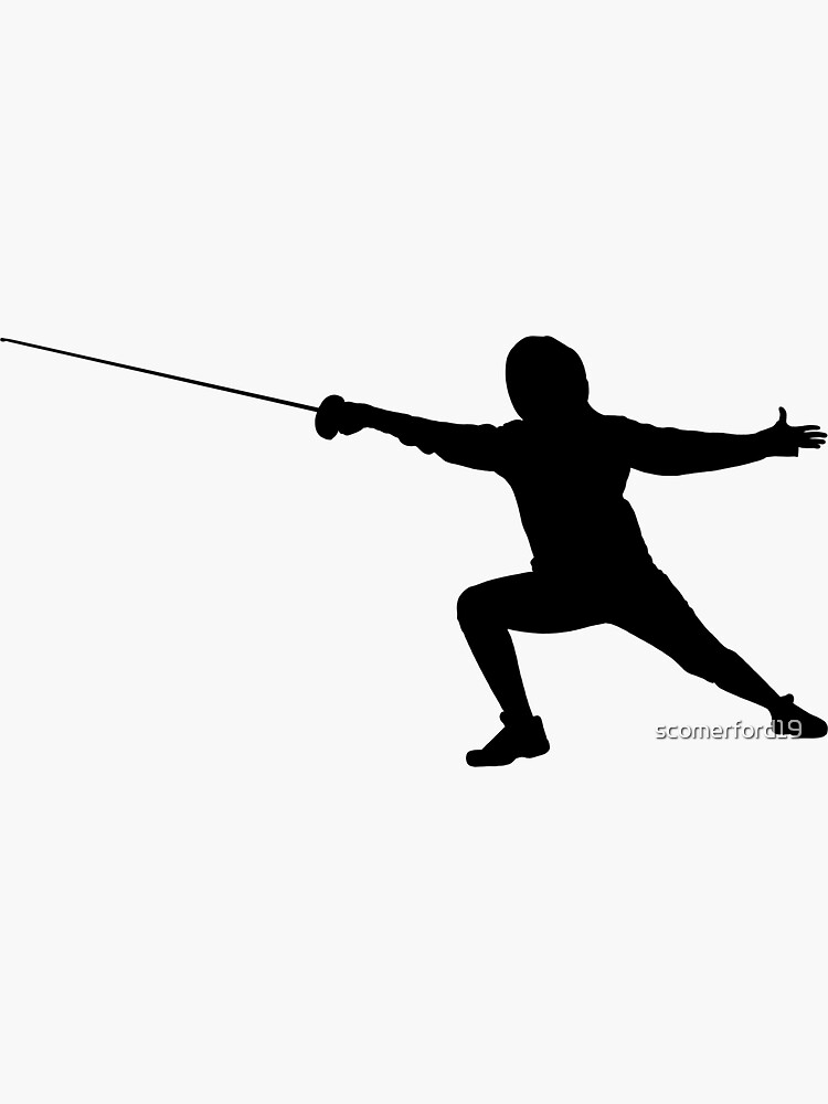 "Fencing Lunge Silhouette" Sticker for Sale by Redbubble