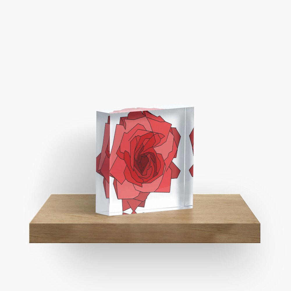 Minimalist Rose Acrylic Block