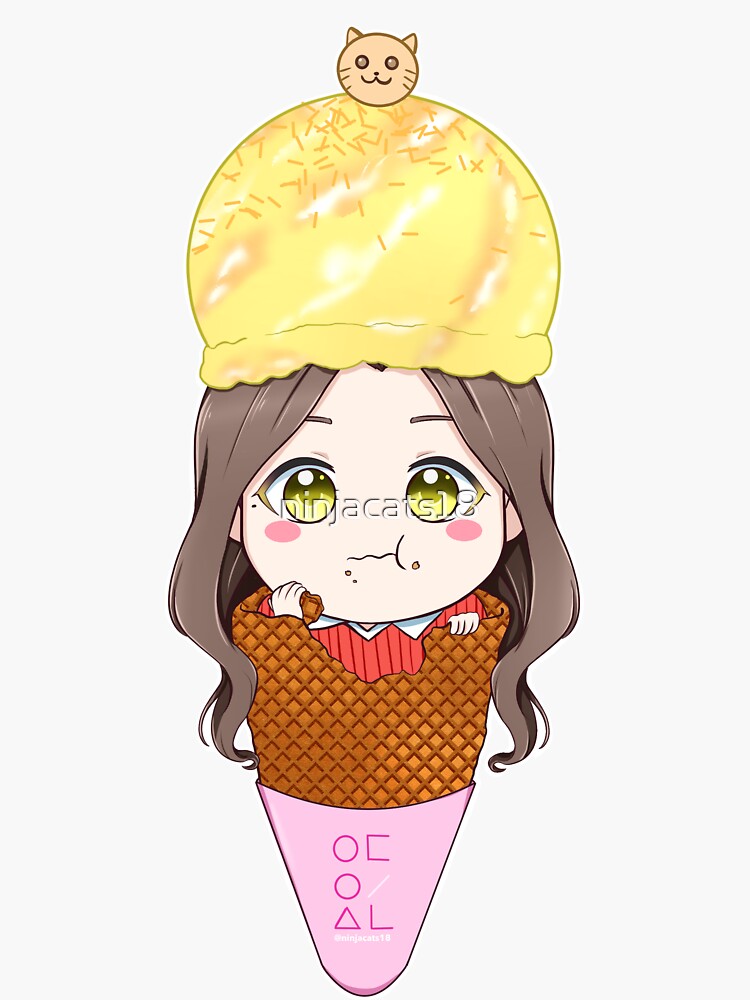 "Hyunjin Ice cream" Sticker by ninjacats18 Redbubble