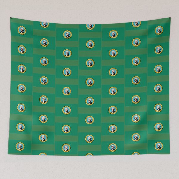 Item preview, Washington State Flag USA Seattle Bedspread T-Shirt Sticker designed and sold by deanworld.
