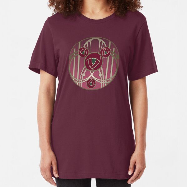 Art Nouveau Rose Gold Slim Fit T-Shirt