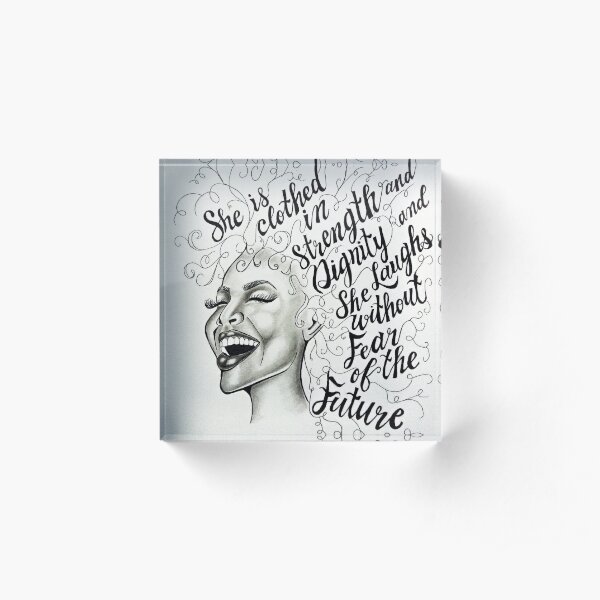 Proverbs 31 25 Acrylic Block
