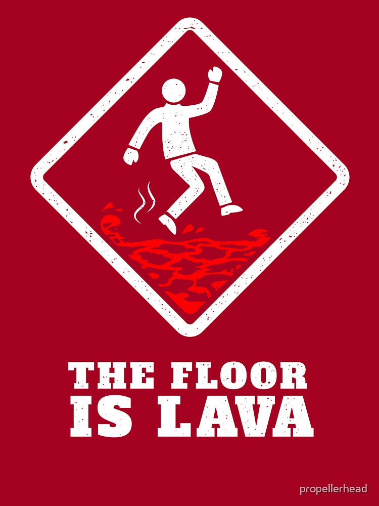the-floor-is-lava-white-hazard-symbol-kids-t-shirt-for-sale-by-propellerhead-redbubble for The Floor Is Lava Printable Free The Floor Is Lava White Hazard Symbol