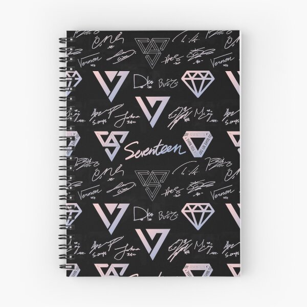 Item preview, SEVENTEEN Signatures and Logos Pattern (Black) designed and sold by skeletonvenus.