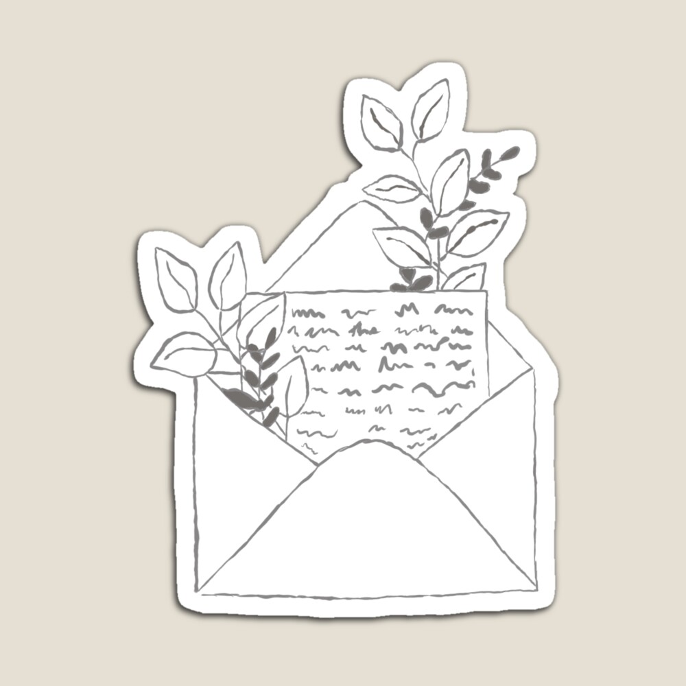 Envelope With A Letter And Flowers Sticker for Sale by ella <3 designs