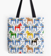 Dala horses pattern - swedish folk design Tote Bag