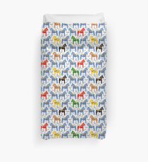 Dala horses pattern - swedish folk design Duvet Cover