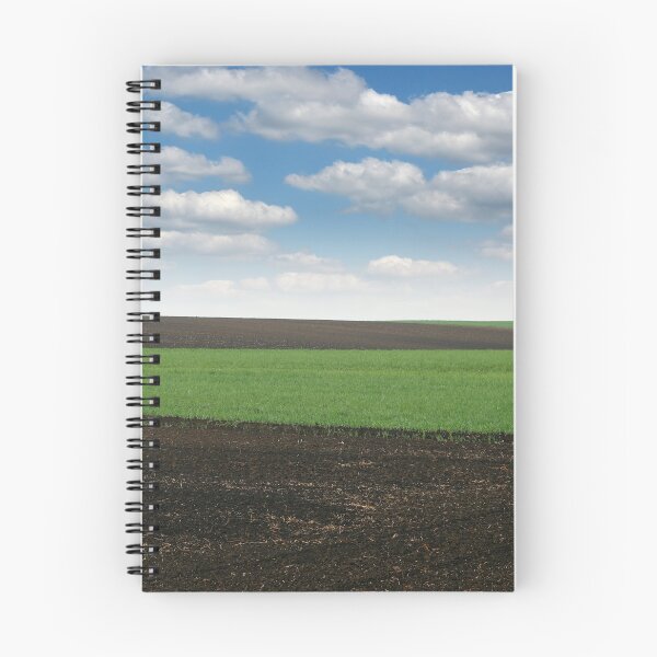 Item preview, Plowed and green wheat field in spring landscape  designed and sold by goceris.
