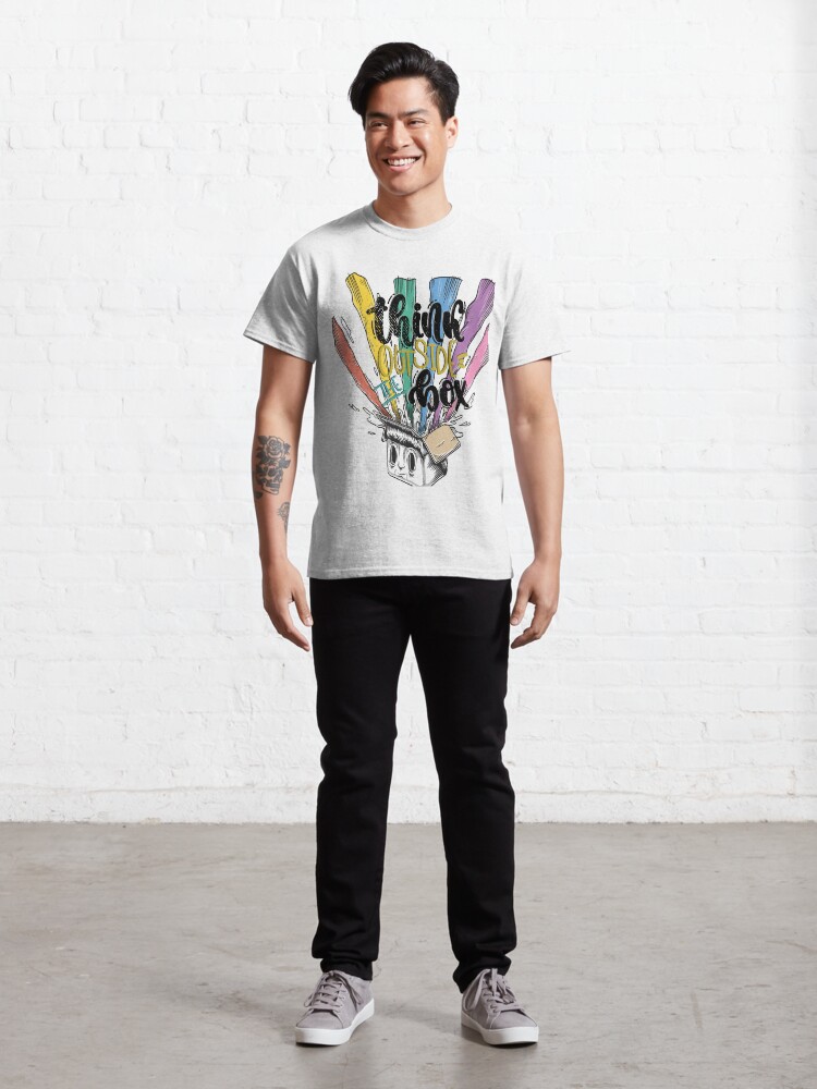 Alternate view of Think Outside The Box Startup Entrepreneurial Self Employed Teamwork Classic T-Shirt