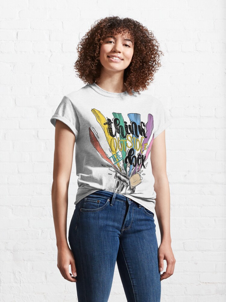 Alternate view of Think Outside The Box Startup Entrepreneurial Self Employed Teamwork Classic T-Shirt