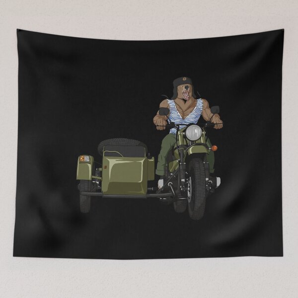 Item preview, Russian bear in winter cap on Soviet motorcycle  designed and sold by alwe-designs.