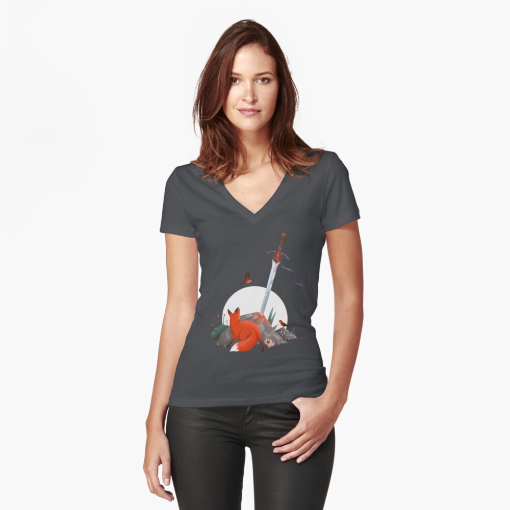 Item preview, Fitted V-Neck T-Shirt designed and sold by anniko-story.