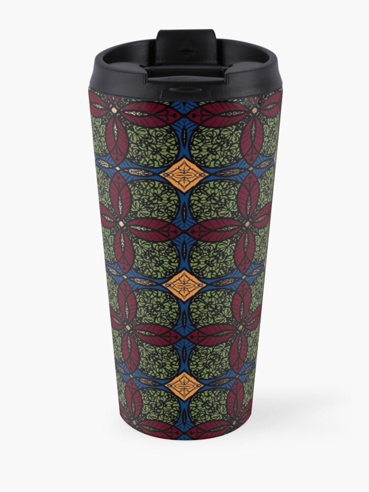 Alternate view of Ankara African print (olive). Travel Mug
