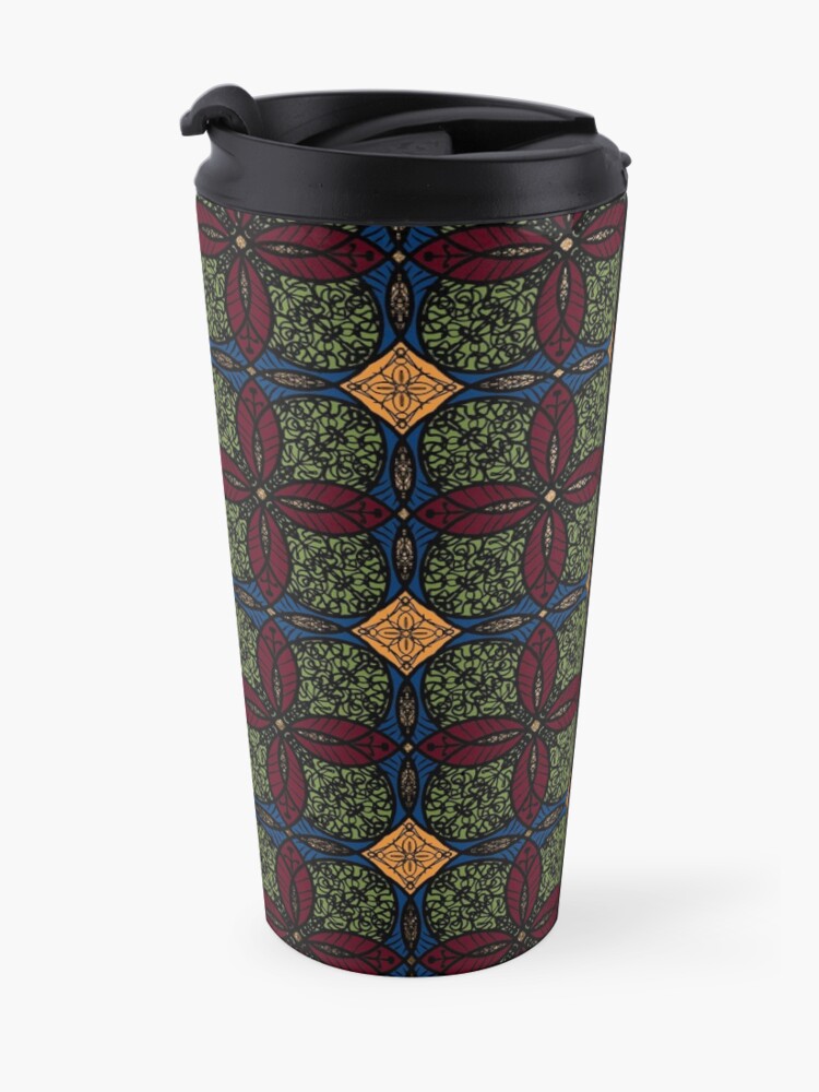 Alternate view of Ankara African print (olive). Travel Mug