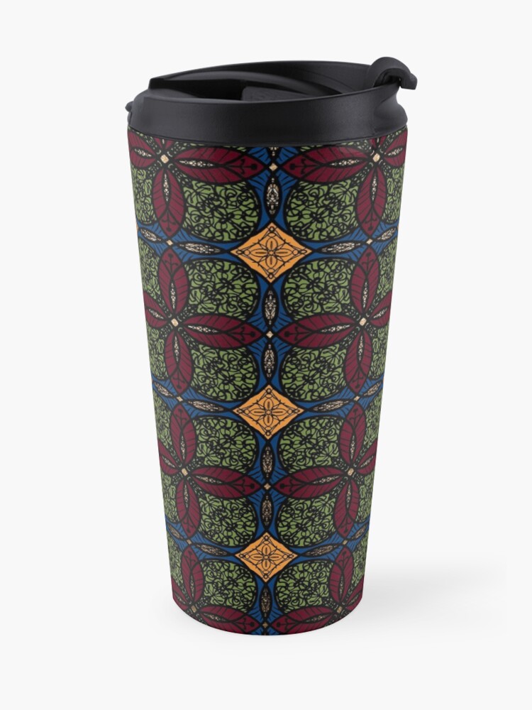 Alternate view of Ankara African print (olive). Travel Mug
