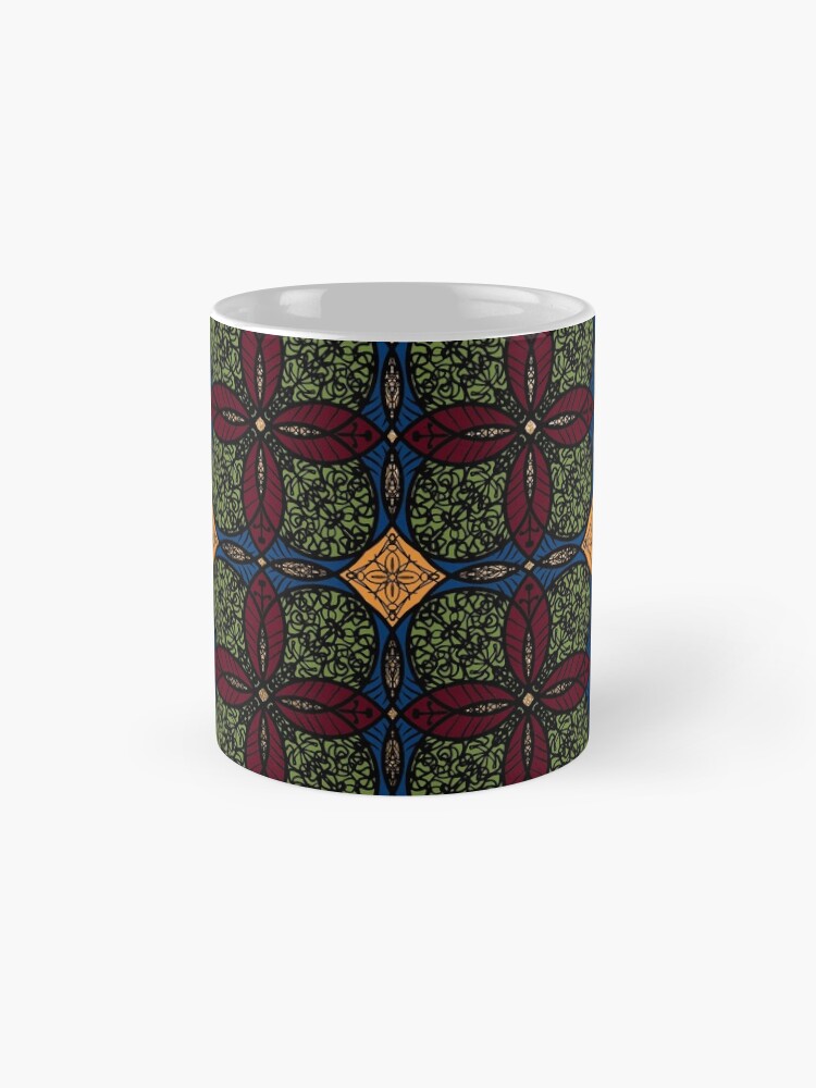 Alternate view of Ankara African print (olive). Mug
