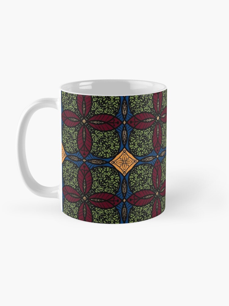 Alternate view of Ankara African print (olive). Mug