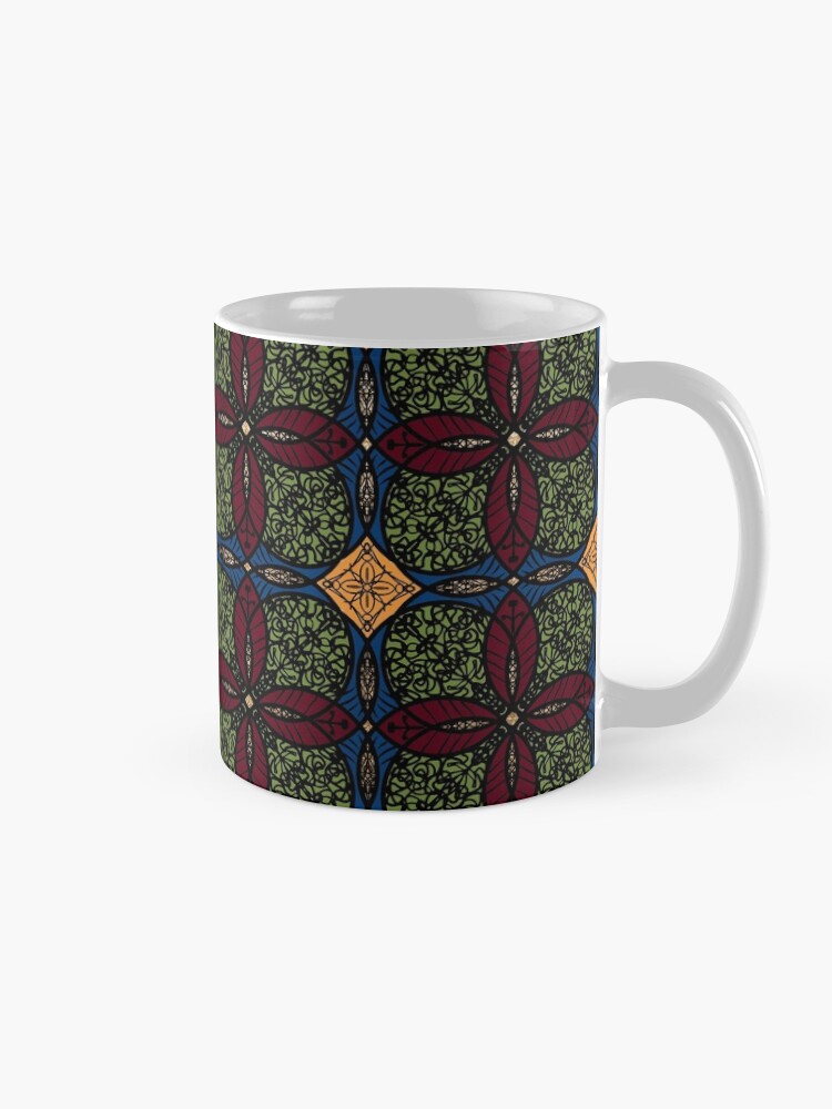 Alternate view of Ankara African print (olive). Mug