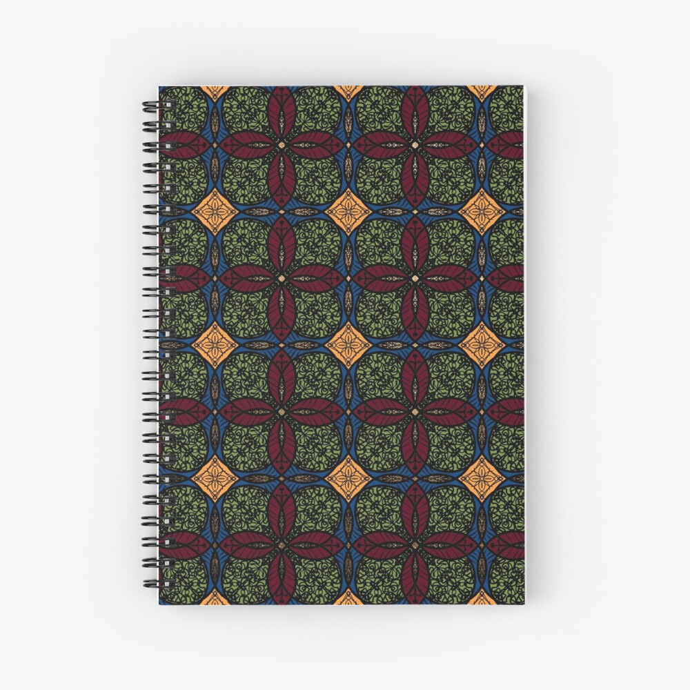 Ankara African print (olive). Spiral Notebook