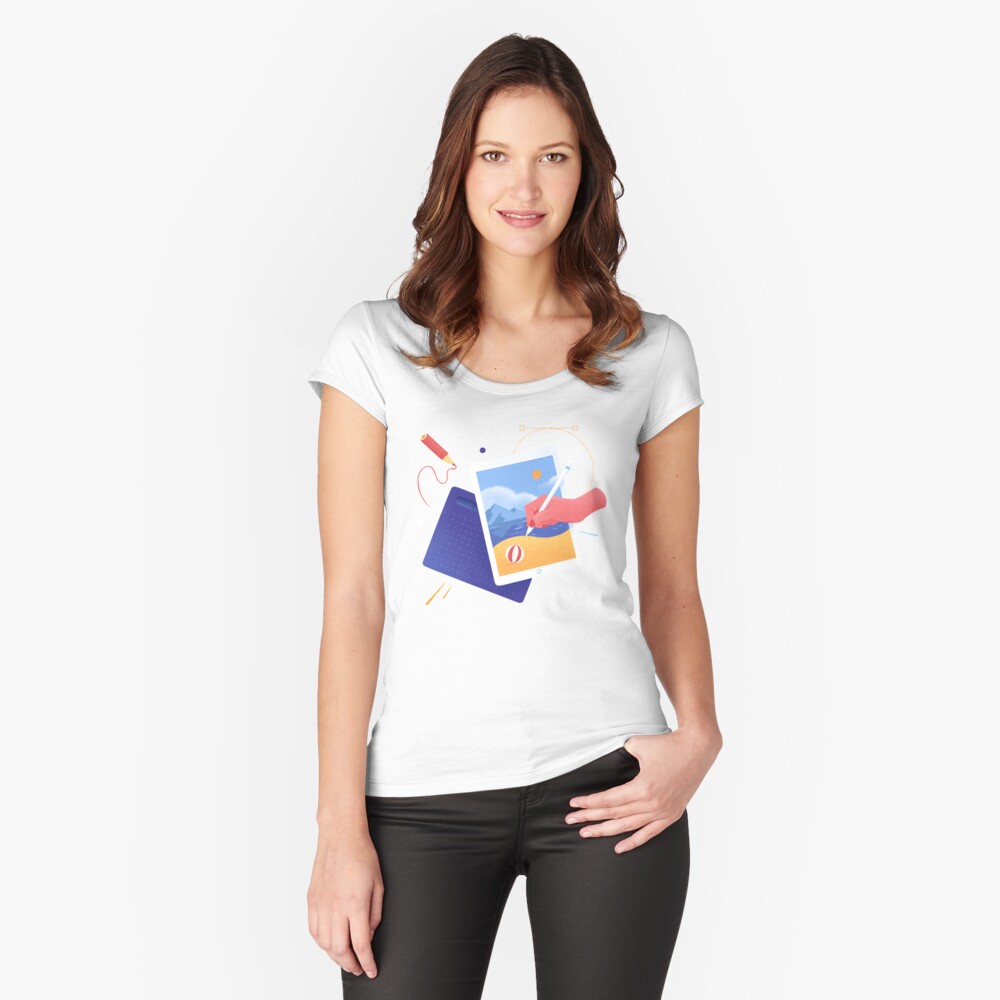 Item preview, Fitted Scoop T-Shirt designed and sold by anniko-story.