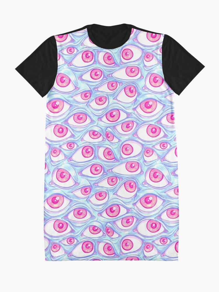 Alternate view of Wall of Eyes in Baby Blue Graphic T-Shirt Dress