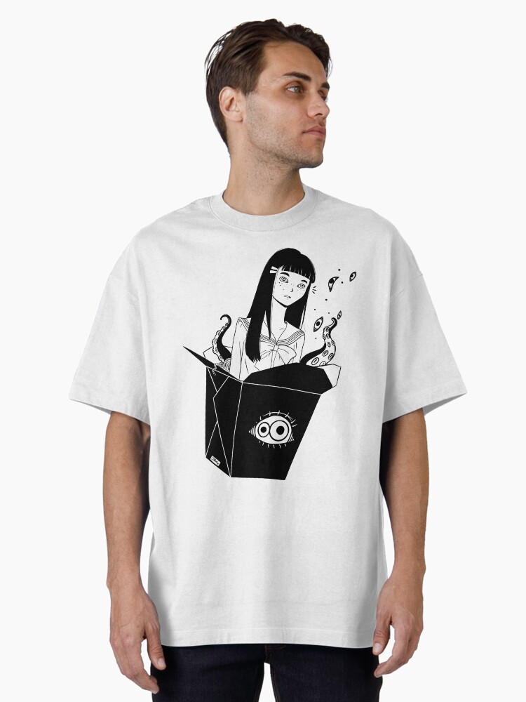 Thumbnail 1 of 7, Oversized T-Shirt, Anime School Girl Take Out With Tentacles designed and sold by cellsdividing.