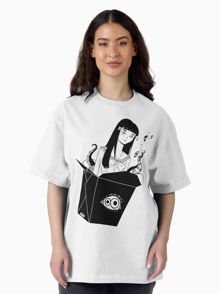 Thumbnail 2 of 7, Oversized T-Shirt, Anime School Girl Take Out With Tentacles designed and sold by cellsdividing.