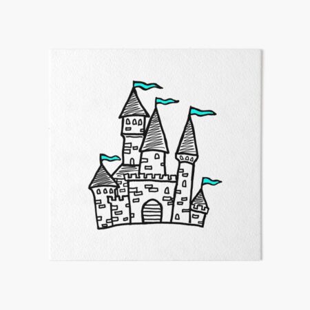Cinderella's kingdom Castle DOODLE Art Board Print for Sale by