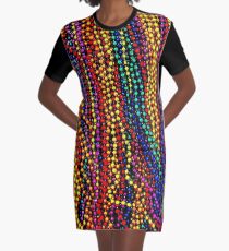 MARDI GRAS: Bunter Perlenprint T-Shirt Kleid