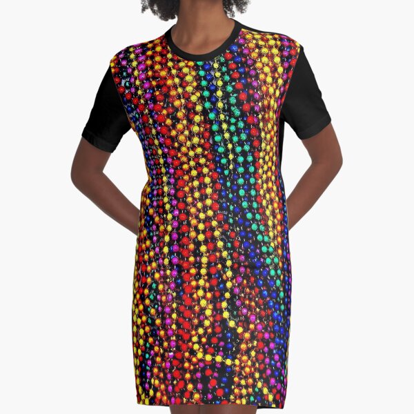 MARDI GRAS: Bunter Perlendruck T-Shirt Kleid